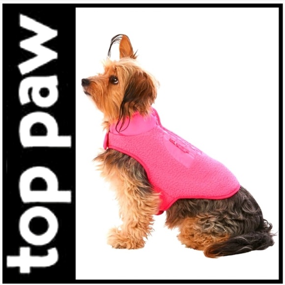 Top Paw Dog Nwt Top Paw Dog Fleece Coat Jacket Neon Pink Medium